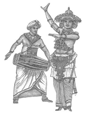 Dancer ves Netuma ve baterist Geta Bera 'nın portresi 20 Sri Lankalı Rupi 2010' da piyasaya sürüldü. Rupiler Sri Lanka 'nın ulusal para birimidir. Arka taraf.