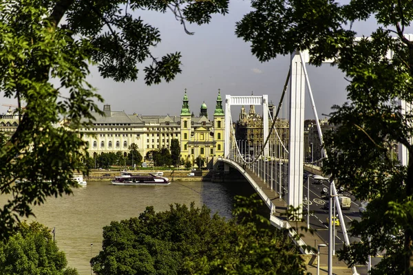 Budapest Hungury 2014 Erzsebet Bridge — Stock Photo, Image