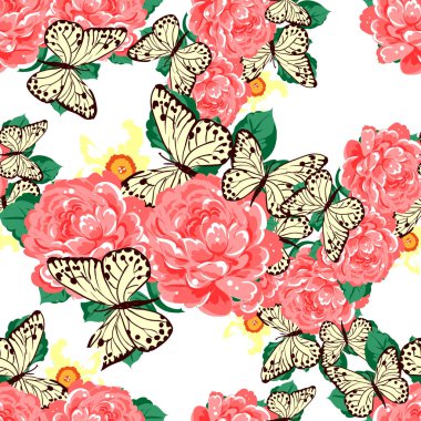 Sorunsuz vintage tarzı çiçek deseni. Renkli çiçek öğeleri