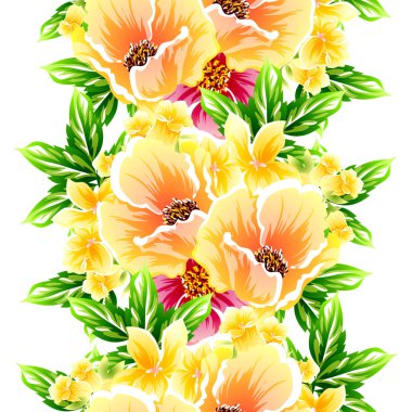 Sorunsuz vintage tarzı çiçek deseni. Renkli çiçek öğeleri