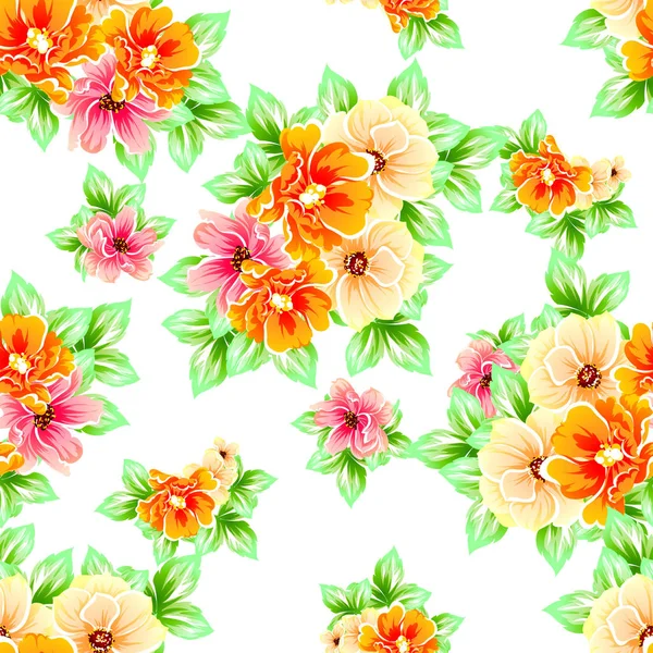 Naadloze Vintage Stijl Bloemenpatroon Floral Elementen Kleur — Stockvector