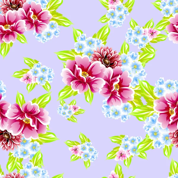 Naadloze Vintage Stijl Bloemenpatroon Floral Elementen Kleur — Stockvector