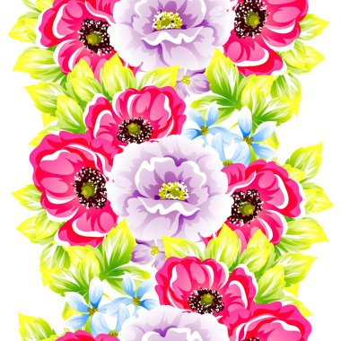 Sorunsuz vintage tarzı çiçek deseni. Renkli çiçek öğeleri