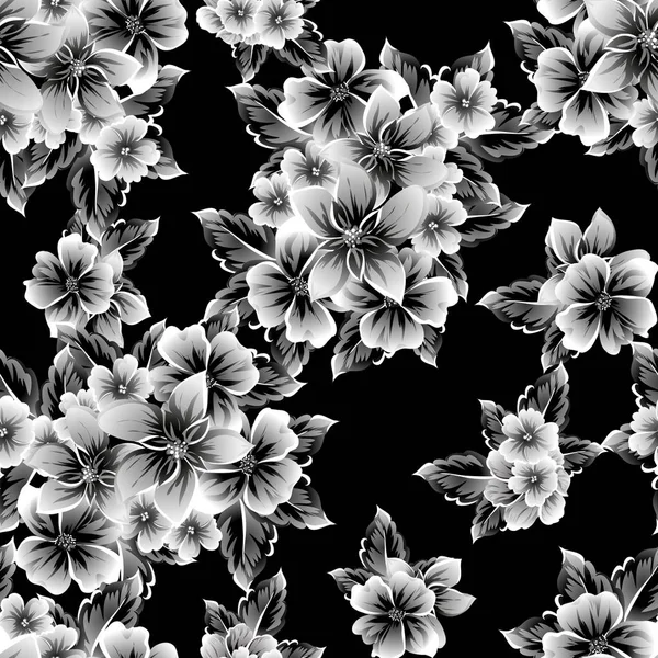Nahtlose Blumenmuster Vintage Stil Florale Elemente Der Kontur — Stockvektor