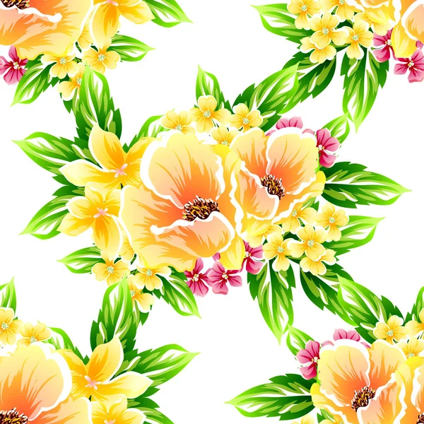 Naadloze Vintage Stijl Bloemenpatroon Floral Elementen Kleur — Stockvector