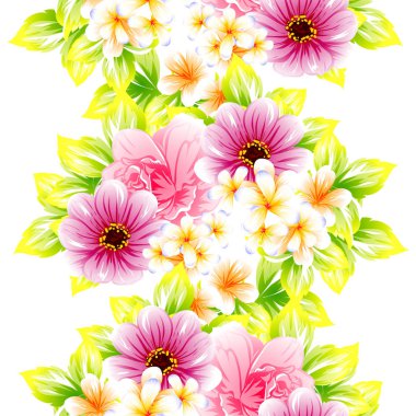 Sorunsuz vintage tarzı çiçek deseni. Renkli çiçek öğeleri