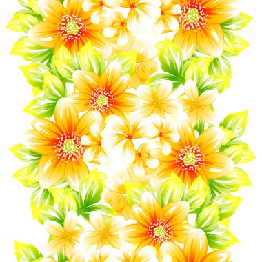 Sorunsuz vintage tarzı çiçek deseni. Renkli çiçek öğeleri