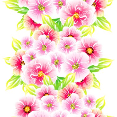 Sorunsuz vintage tarzı çiçek deseni. Renkli çiçek öğeleri