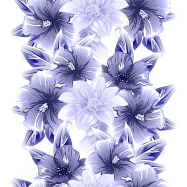 Sorunsuz vintage tarzı çiçek deseni. Kontur çiçek öğeleri