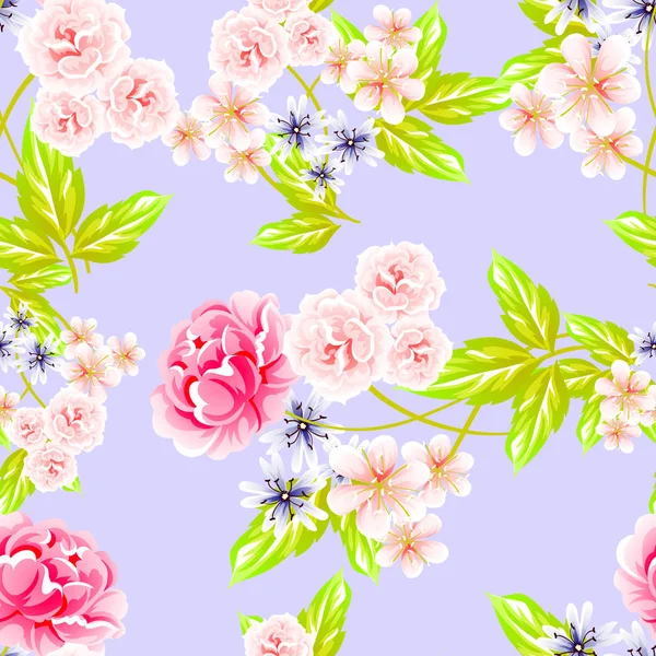 Sorunsuz vintage tarzı çiçek deseni. Renkli çiçek öğeleri