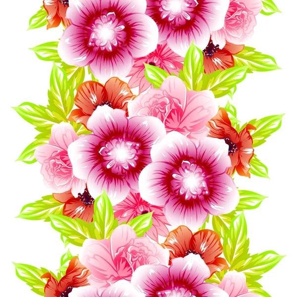Sorunsuz vintage tarzı çiçek deseni. Renkli çiçek öğeleri