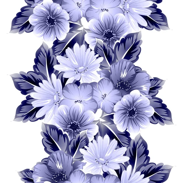 Sorunsuz vintage tarzı çiçek deseni. Kontur çiçek öğeleri