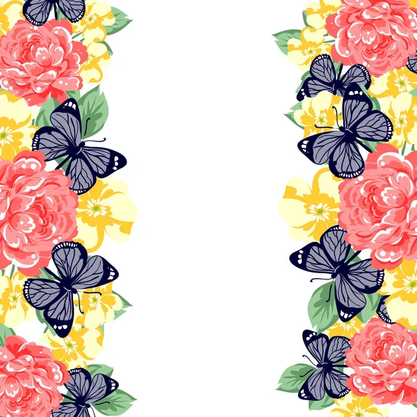 Sorunsuz vintage tarzı çiçek deseni. Renkli çiçek öğeleri