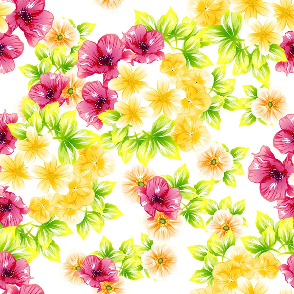 Naadloze Vintage Stijl Bloemenpatroon Floral Elementen Kleur — Stockvector