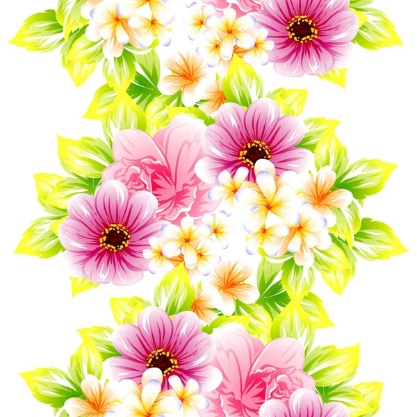 Naadloze Vintage Stijl Bloemenpatroon Floral Elementen Kleur — Stockvector