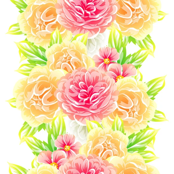 Sorunsuz vintage tarzı çiçek deseni. Renkli çiçek öğeleri