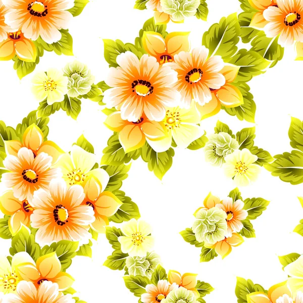 Sorunsuz vintage tarzı çiçek deseni. Renkli çiçek öğeleri