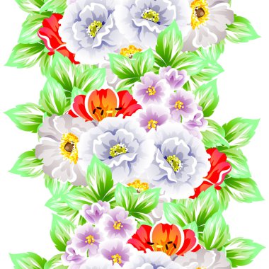 Sorunsuz vintage tarzı çiçek deseni. Renkli çiçek öğeleri