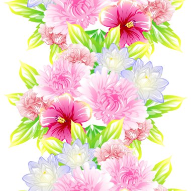 Sorunsuz vintage tarzı çiçek deseni. Renkli çiçek öğeleri