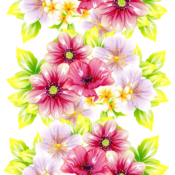 Naadloze Vintage Stijl Bloemenpatroon Floral Elementen Kleur — Stockvector