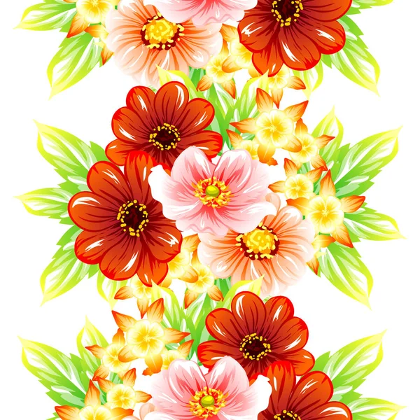 Sorunsuz vintage tarzı çiçek deseni. Renkli çiçek öğeleri