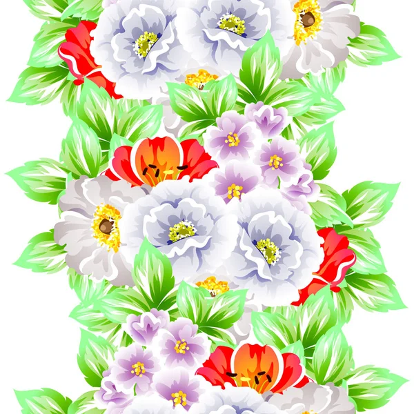 Sorunsuz vintage tarzı çiçek deseni. Renkli çiçek öğeleri