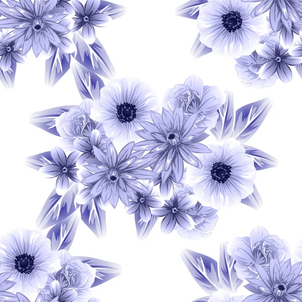 Sorunsuz vintage tarzı çiçek deseni. Kontur çiçek öğeleri