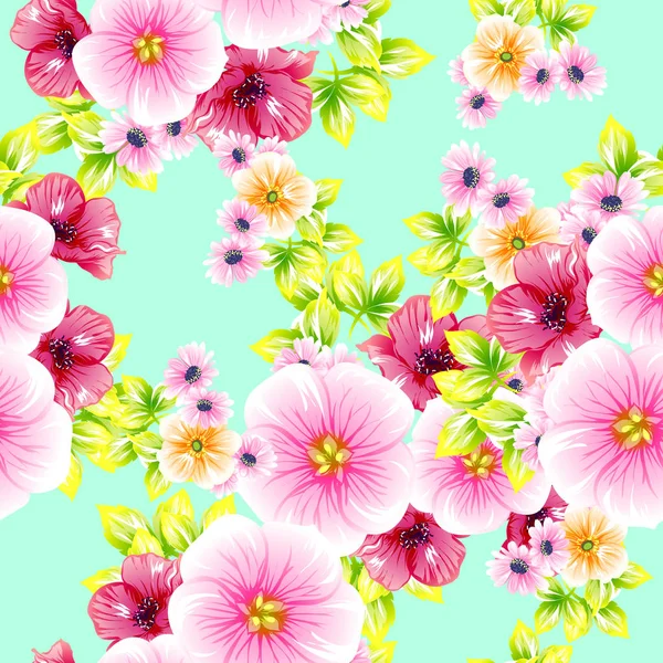 Naadloze Vintage Stijl Bloemenpatroon Floral Elementen Kleur — Stockvector