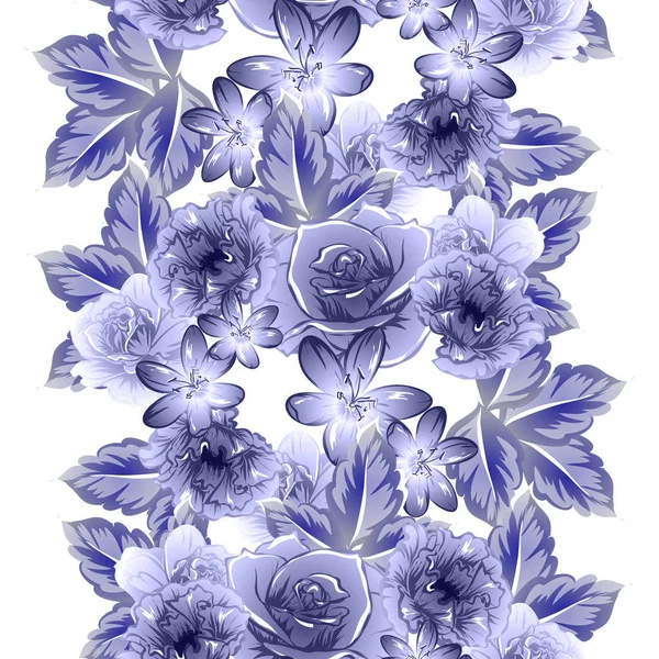 Цветочный Узор Винтажном Стиле Цветочные Элементы Контуре — стоковый вектор