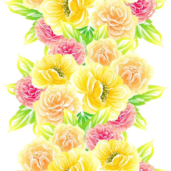 Sorunsuz vintage tarzı çiçek deseni. Renkli çiçek öğeleri