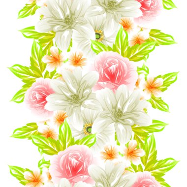 Sorunsuz vintage tarzı çiçek deseni. Renkli çiçek öğeleri