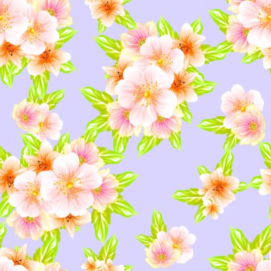 Sorunsuz vintage tarzı çiçek deseni. Renkli çiçek öğeleri