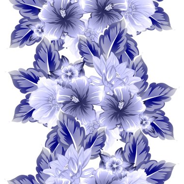 Sorunsuz vintage tarzı çiçek deseni. Kontur çiçek öğeleri