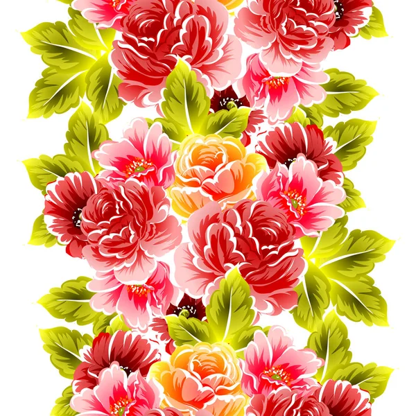 Sorunsuz vintage tarzı çiçek deseni. Renkli çiçek öğeleri