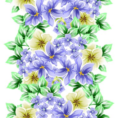 Sorunsuz vintage tarzı çiçek deseni. Renkli çiçek öğeleri