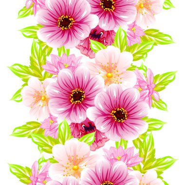 Sorunsuz vintage tarzı çiçek deseni. Renkli çiçek öğeleri