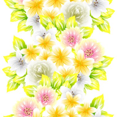 Sorunsuz vintage tarzı çiçek deseni. Renkli çiçek öğeleri