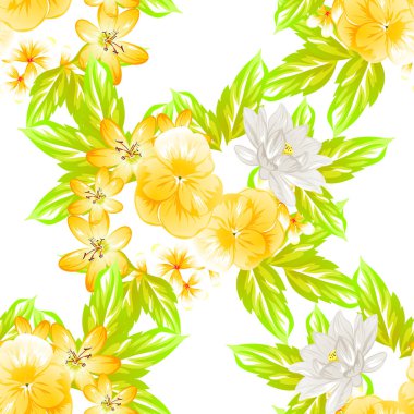 Sorunsuz vintage tarzı çiçek deseni. Renkli çiçek öğeleri