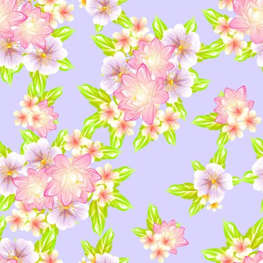 Sorunsuz vintage tarzı çiçek deseni. Renkli çiçek öğeleri