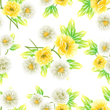 Sorunsuz vintage tarzı çiçek deseni. Renkli çiçek öğeleri