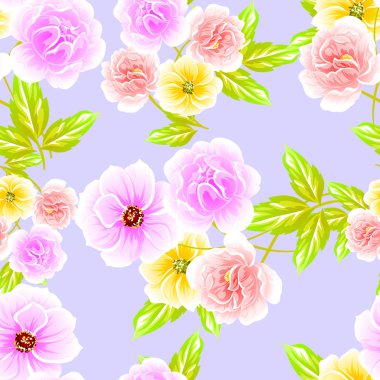 Sorunsuz vintage tarzı çiçek deseni. Renkli çiçek öğeleri