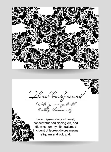 Conjunto Tarjetas Boda Flores Estilo Vintage Elementos Marcos Florales — Vector de stock