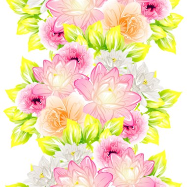 Sorunsuz vintage tarzı çiçek deseni. Renkli çiçek öğeleri