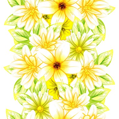 Sorunsuz vintage tarzı çiçek deseni. Renkli çiçek öğeleri