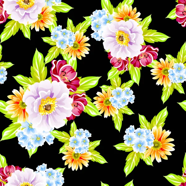 Цветочный Узор Винтажном Стиле Цветочные Элементы Цвете — стоковый вектор