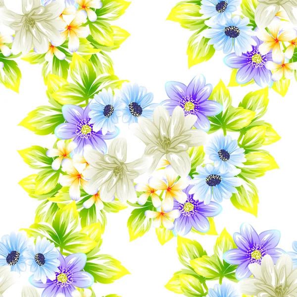 Sorunsuz vintage tarzı çiçek deseni. Renkli çiçek öğeleri