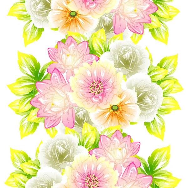 Sorunsuz vintage tarzı çiçek deseni. Renkli çiçek öğeleri