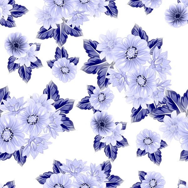 Sorunsuz vintage tarzı çiçek deseni. Kontur çiçek öğeleri