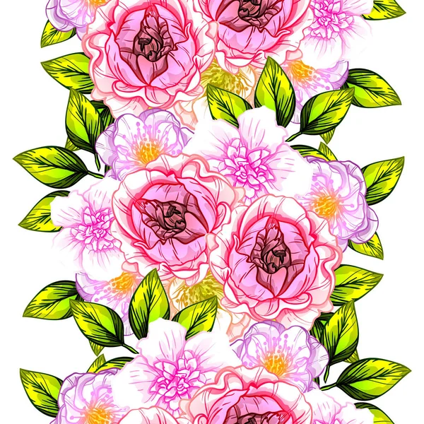Sorunsuz vintage tarzı çiçek deseni. Renkli çiçek öğeleri
