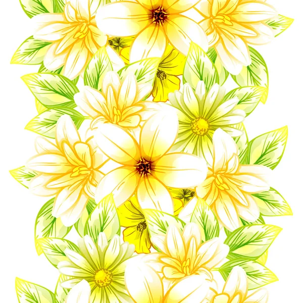 Sorunsuz vintage tarzı çiçek deseni. Renkli çiçek öğeleri